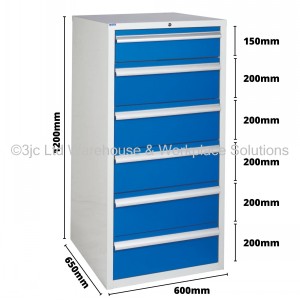 Euroslide Storage Cabinet 6 Drawer 1200mm